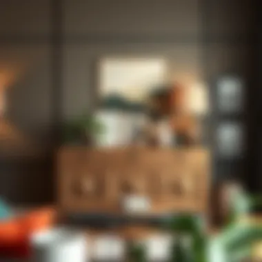 Artistic design of a wall mounted buffet table integrating with decor