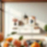 Elegant wall mounted buffet table showcasing modern design