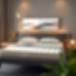 A sleek thin foldable mattress displayed on a modern bed frame.