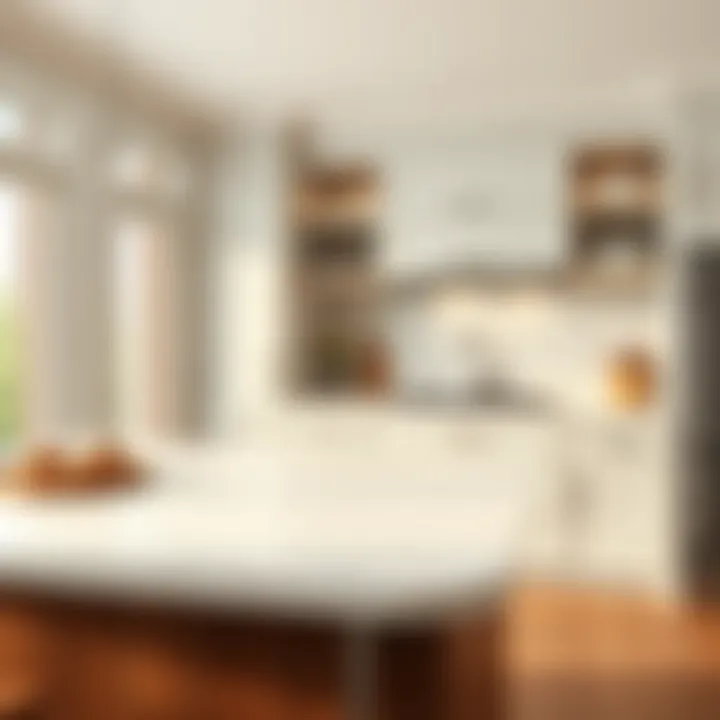 An elegant kitchen countertop made with Formica sheets