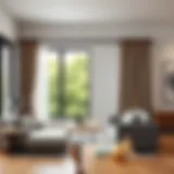 Elegant 28 inch curtain rod in a modern living room setting