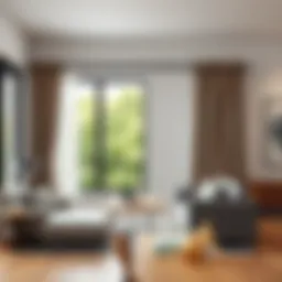 Elegant 28 inch curtain rod in a modern living room setting