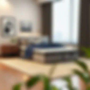 Foldable box spring set in a modern bedroom