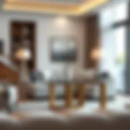 Elegant 22-inch high end table in a modern living room setting