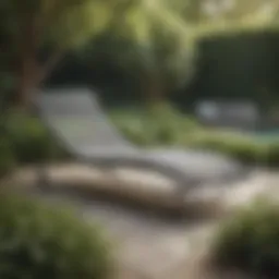 Elegant mesh chaise lounge in a modern garden setting