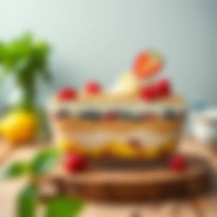 A beautifully arranged 13 x 9 glass pan with a colorful layered dessert